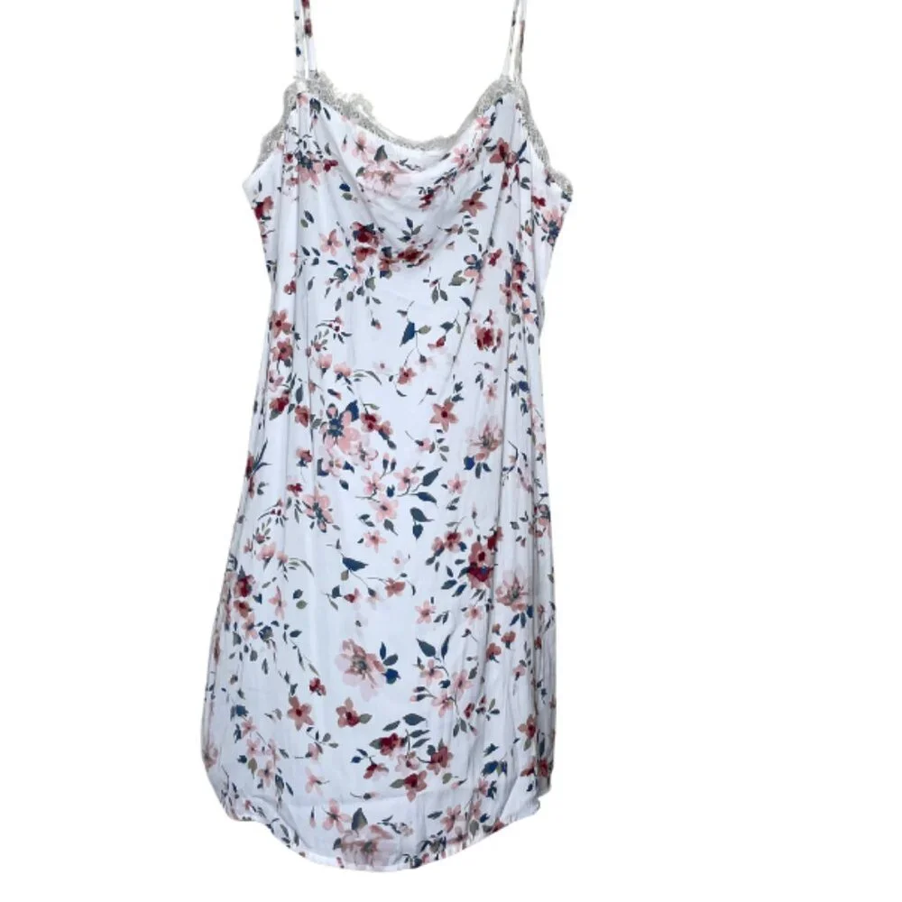 HOLLISTER Coquette Fairycore Floral Lace Trim Cami Mini Slip Dress Size S